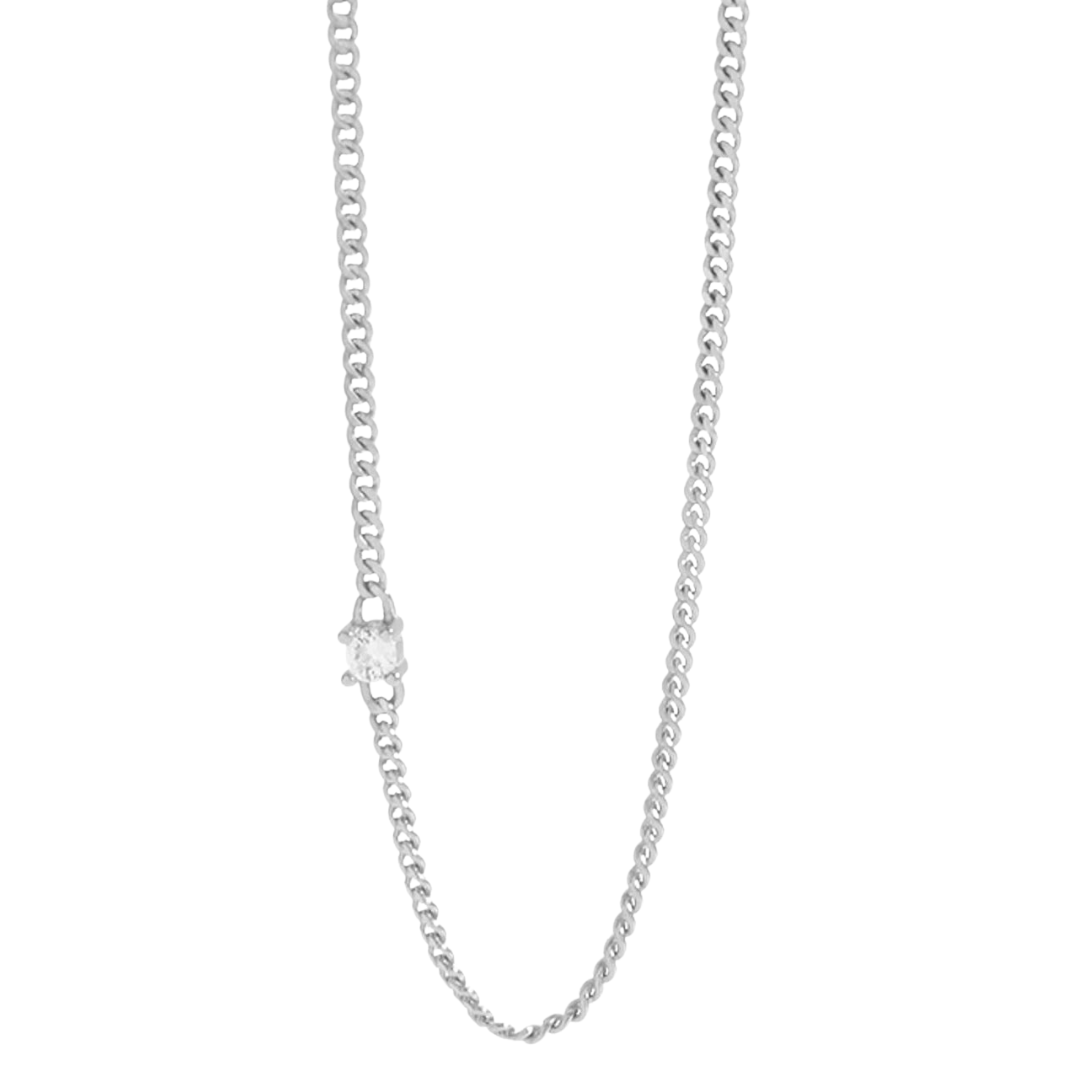 Collier Nova en argent avec fine chaîne et pierre centrale – Idées cadeau femme, collier Nova Love Local Jewelry, koolkado